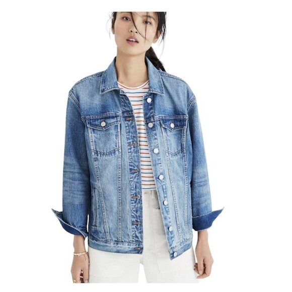 Madewell The Oversized Jean Jacket in Capstone Wash XS - Picture 12 of 12